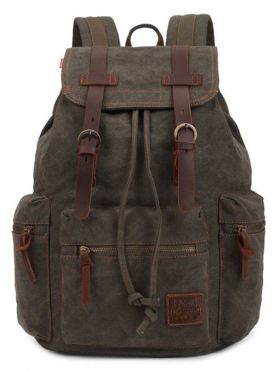 Unisex Retro Canvas Backpack with Multiple Pockets main image 6